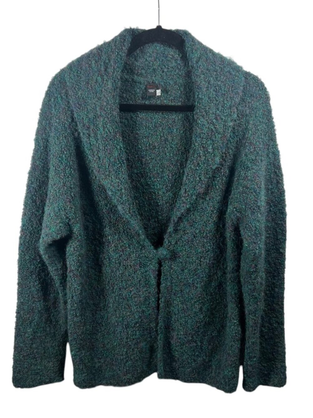 Tey Art Sweater Womens Alpaca Cardigan Fuzzy Large Knit Single Button Handmade